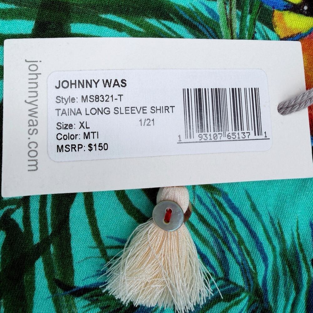 Johnny Was Taina Tropical Bird Print Sleep Shirt Nightgown XL NWT Pima Modal - Picture 2 of 13